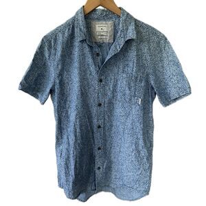 Quiksilver Men's Modern Fit 100% Cotton All Over Speckled Button Down Shirt S